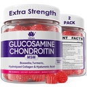 Γλυκοσαμίνη Chondroitin Gummies, χωρίς ζάχαρη Γλυκοσαμίνη MSM συμπλήρωμα, επιπλέον δύναμη με Boswellia Turmeric, Hydrolyzed Collagen & Hyaluronic Acid, Οστική υγεία για άνδρες & γυναίκες, 120 Cts