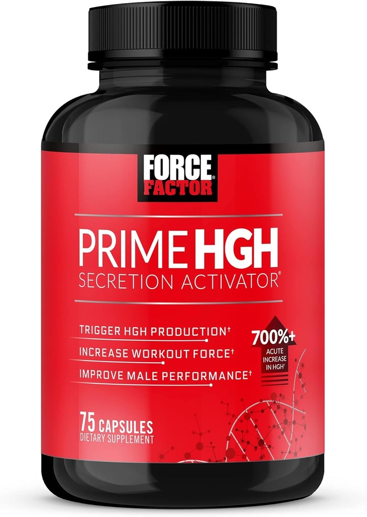 Force Factor Prime HGH Secretion Activator, HGH συμπλήρωμα για τους άνδρες με κλινικά Σπουδασμένη AlphaSize για να βοηθήσει Trigger HGH παραγωγή, αύξηση δύναμη προπόνησης, και βελτίωση της απόδοσης, 75 κάψουλες