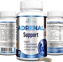 Adrenal Support, Cortisol Manager, Adrenal Health, Διατηρήστε ισορροπημένα επίπεδα κορτιζόλης, Stress Relief συμπλήρωμα με Ashwagandha, L-Τυροσίνη - 60 κάψουλες