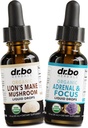 Lions Mane Mushroom & Adrenal Drops - Βιολογικό Lion's Mane Mushroom Liquid Tincture & Adrenal and Focus Supplement Drops, Fog, Συμπληρώματα Εγκεφαλικής Υγείας - Βιολογικό Lions Extract Cortisol Υποστήριξη