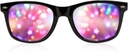 GloFX Black Fraame Star Difrash Glasses – Laser Etched for Stunning Starburst Light Effects, Ευέλικτο & Ανθεκτικό, Τέλειο για Raves & Festivals