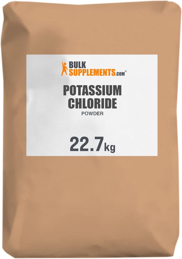 BulkSupplements.com Χλωριούχο κάλιο Σκόνη - Αλάτι Χλωριούχο κάλιο Υποκατάστατο - Χωρίς γλουτένη, 200mg ανά Σερβίρισμα, 22,7g (50 lbs) (πακέτο των 1)