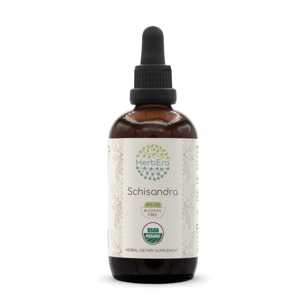 HerbEra Schisandra B120 USDA Βιολογικό Βάμμα Χωρίς Αλκοόλ, Φυτικές σταγόνες υψηλής ισχύος, Υγρό Συμπλήρωμα