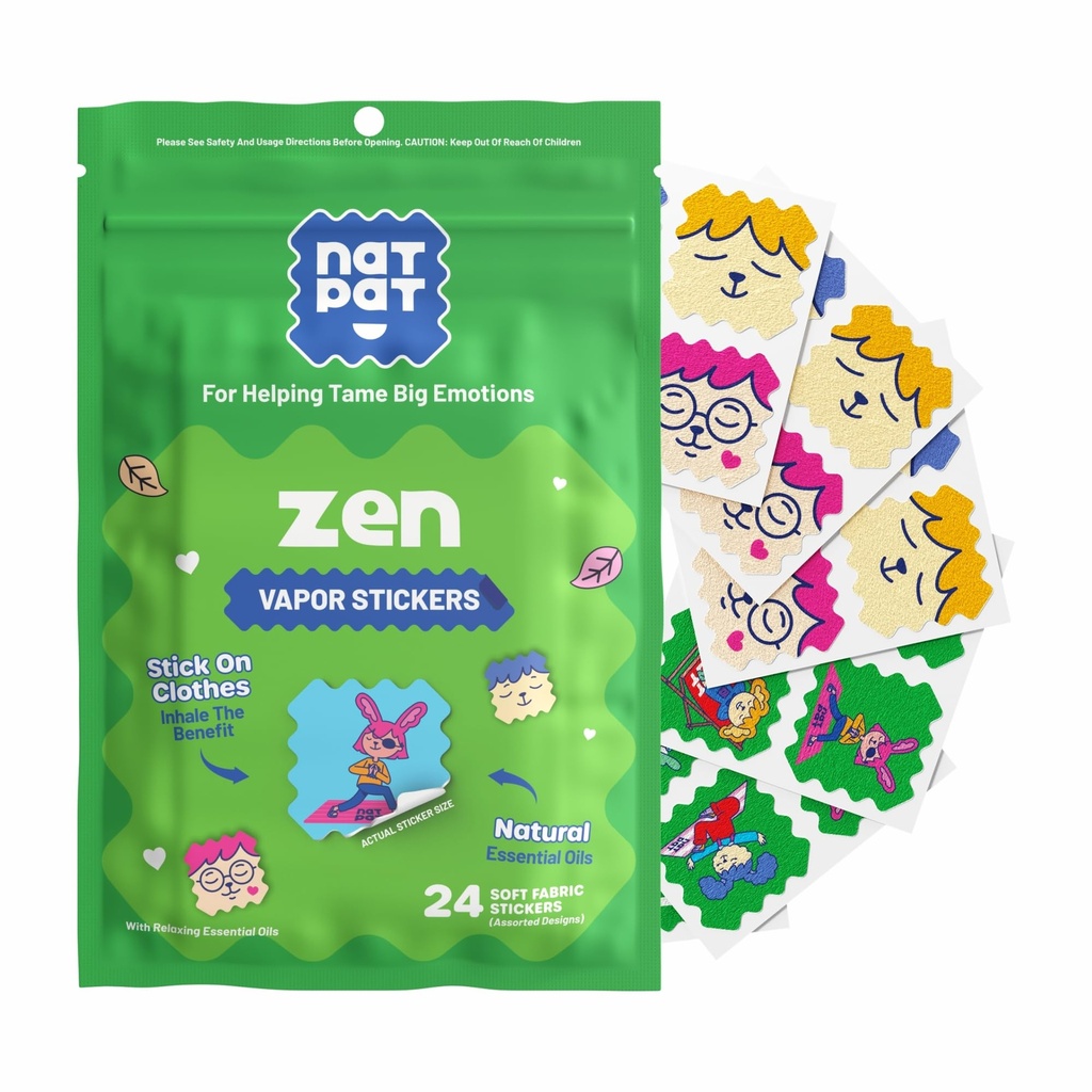 NATPAT Zen Patch Mood Calming Stickers για τα παιδιά και τους ενήλικες - Χημικά και φάρμακα δωρεάν, Υποστήριξη Mood για την χαλάρωση, την ηρεμία και το συναίσθημα Κανονισμός - BuzzPatch Φυσικό Patch (24 Pack)