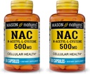 MASON NATURAL NAC N- Acetyl L- Cysteine 500 mg - Υποστηρίζει Κυτταρική Υγεία, Αναμνηστικό ανοσοποιητικού συστήματος, για Γενική Ευεξία, 60 Καψάκια (Pack of 2)