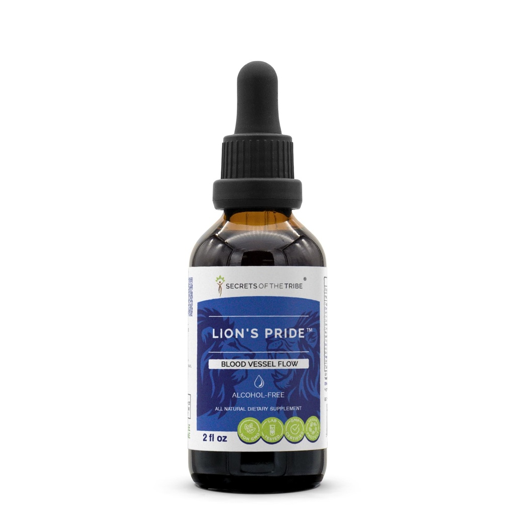 Μυστικά της Φυλής - Lion's Pride, Blood Vessel Flow, Herbal Supplement Blend Drops Alcohol-Free Liquid Extract (2 Fl Oz)