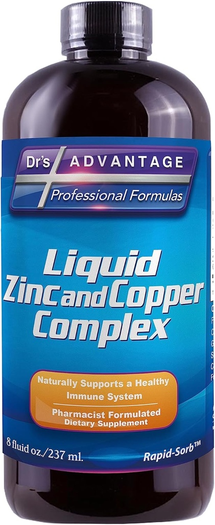 Υγρός ψευδάργυρος + σύμπλοκο χαλκού 8 oz - 3 Pack - Dr's Πλεονέκτημα