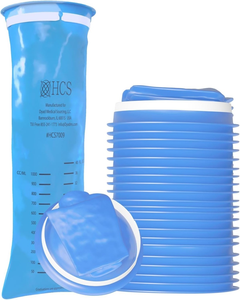 Τσάντες Έμεσης HCS Διαθέσιμες - Premium, Νοσοκομειακή Βαθμός, Ενήλικες & Παιδιά - Τσάντες Εμετός Διαθέσιμες για Αυτοκίνητο, Ταξίδι, Αρχική Χρήση - Πετάξτε επάνω, Μπαρφ, Πούκε - 24, Ισχυρό (40 fl oz)