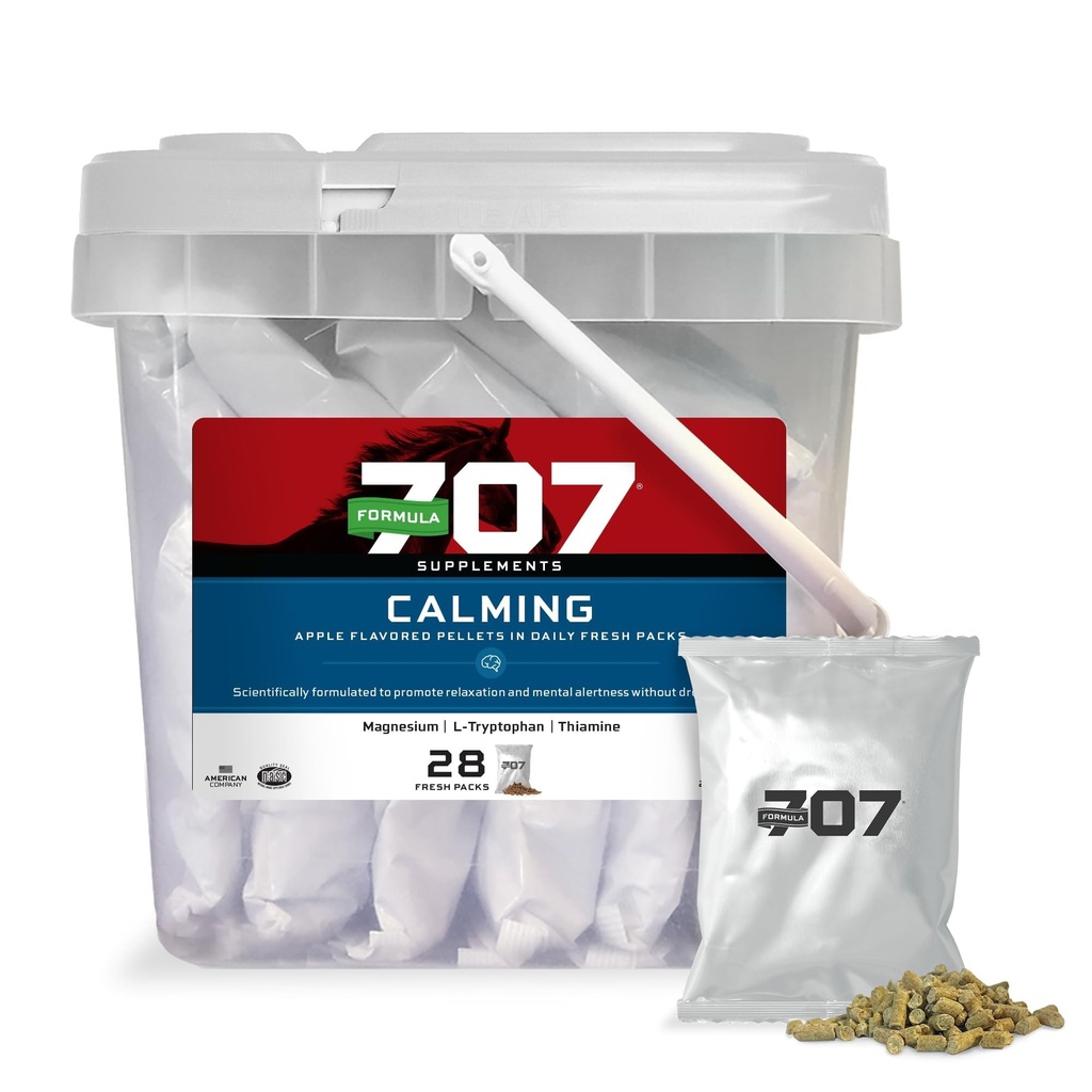 Formula 707 Calming Equine Supplement, Daily Fresh Packs – Enhanced Focus for Horses – L-Tryptophan, Thiamine & Magnesium
