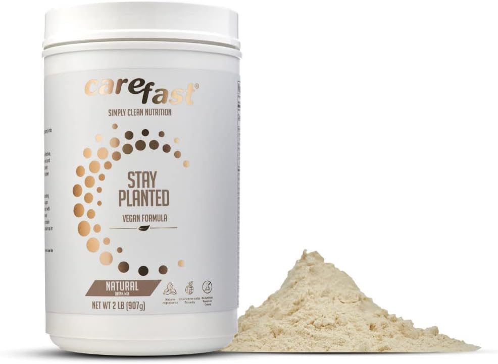 Stay Planted Plant-Based Non-GMO Soy Healthy Protein Powder Drink Mix - Φυσική Γεύση - 2lb Tub - 13g Protein - Κάνει μεγάλη γεύση Χαμηλό Carb Vegan Shakes & Smoothies