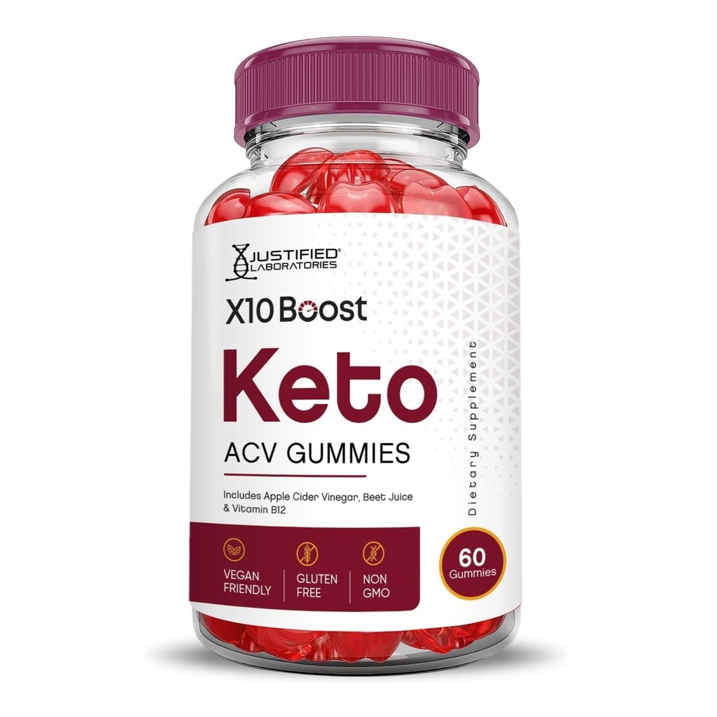 Justified Laboratories X10 Boost Keto ACV Apple Cinegar Boost Formed with Ρόδι με σκόνη χυμού τεύτλων B12 Vegan Non GMO 60 Gummies