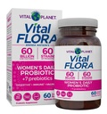 Vital Planet - Vital Flora Women’s Daily Probiotic 60 Billion CFU, 60 Diverse Strains, 7 Organic Prebiotics, Vaginal and Immune Support, Bloating, Digestive Health Probiotics for Women 60 Capsules