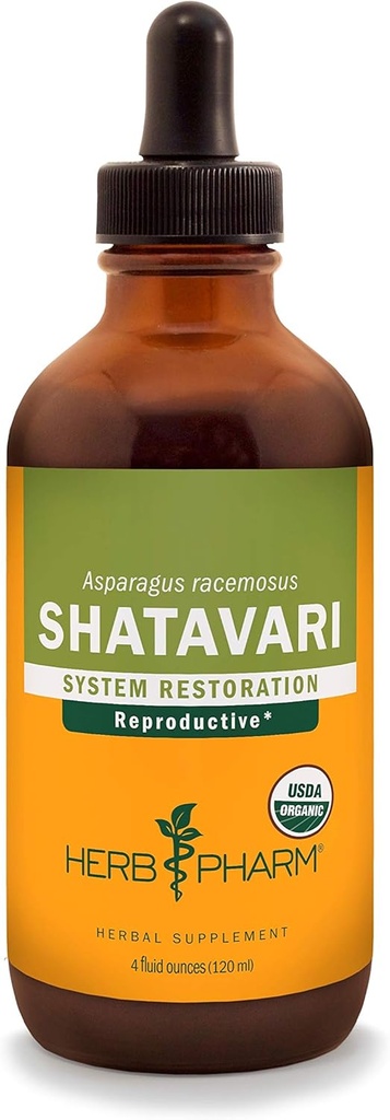 Βότανο Pharm Certified Organic Shatavari Liquid Extract for Γυναικείο αναπαραγωγικό σύστημα Υποστήριξη - 4 ουγγιά