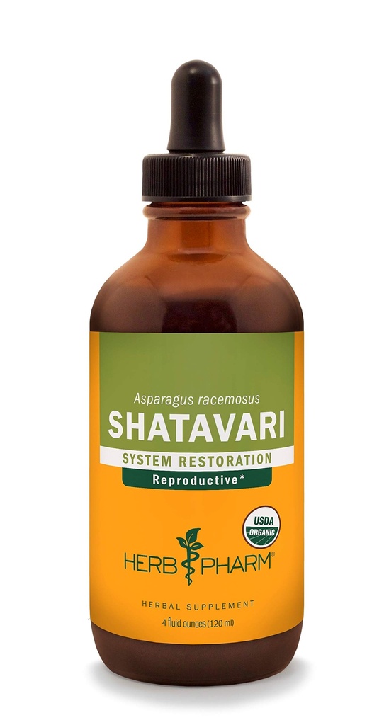 Βότανο Pharm Certified Organic Shatavari Liquid Extract for Γυναικείο αναπαραγωγικό σύστημα Υποστήριξη - 4 ουγγιά