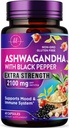 Ashwagandha 2.100 mg - Ashwagandha Συμπληρώματα για γυναίκες σε κάψουλες Veggie με εκχύλισμα σκόνης & ρίζας, Μαύρο πιπέρι για υψηλή απορρόφηση, Plant Based, μη-GMO, Εμφιαλωμένο στις ΗΠΑ - 60 κάψουλες λαχανικών