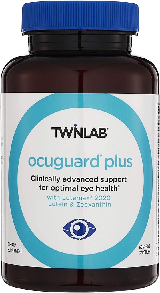 Twinlab Ocuguard Plus - Συμπλήρωμα ματιών με ψευδάργυρο, βιταμίνη Α, C & D - 60 κάψουλες λαχανικών