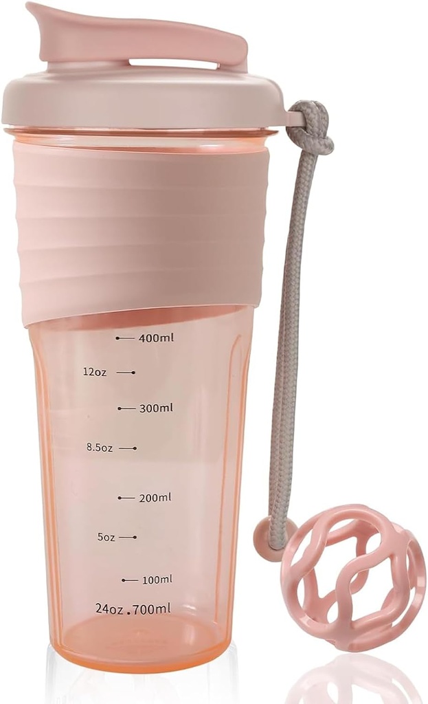 Μπουκάλι αναδευτήρα πρωτεΐνης, Αθλητική Blender μπουκάλια για τις πρωτεΐνες αναμειγνύεται με την μπάλα Whisk, Mixer μπουκάλι, Portable πριν από την προπόνηση Whey Protein Drink Shaker Cup, Midnight ροζ