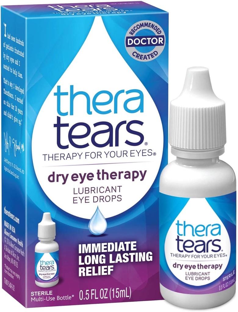 TheraTears Dry Eye Therapy Drops Bundle με 1,0 Fl Oz και 0,5 Fl Oz Φιάλες