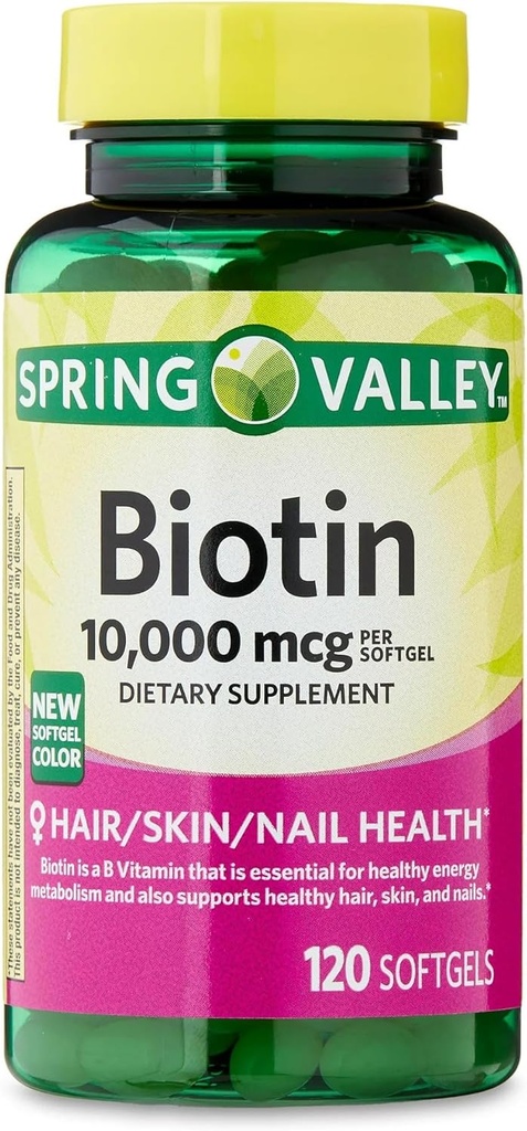 ikj Biotin Μαλλιά/δέρμα/Νάιλς Συμπλήρωμα διατροφής Softgels, 10.000 mcg, 120 Count