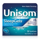 Unisom SleepGels, Nighttime Sleep-aid, Διφαινυδραμίνη HCI 50 mg, 32 SoftGels