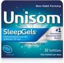 Unisom SleepGels, Nighttime Sleep-aid, Διφαινυδραμίνη HCI 50 mg, 32 SoftGels