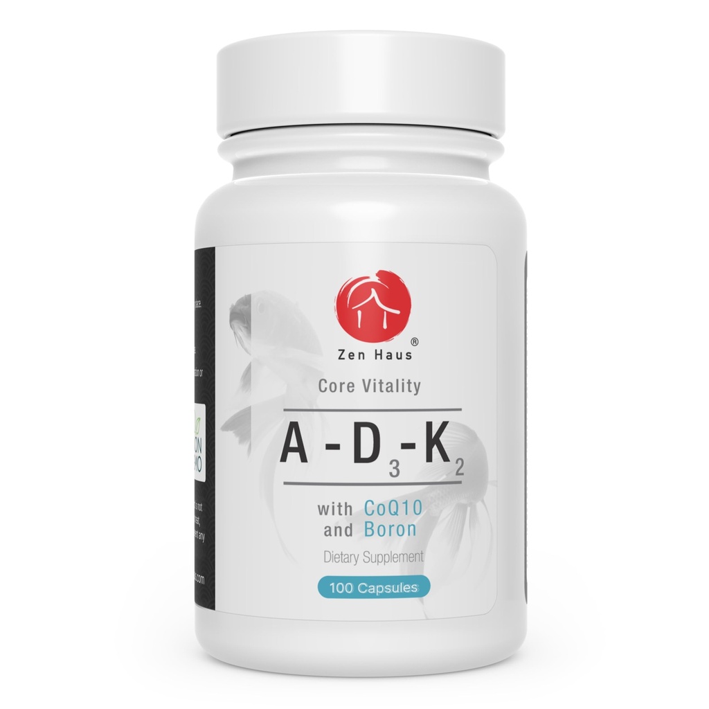 ADK Vitamin Supplement with Network Antioxidants - A, D3, K2 (MK-7 Non-Soy) and E with CoQ10 and Alpha Lipoic Acid - for Vision, Strong Bones and Teeth, and Immune Support - D3 5000 eu Complex