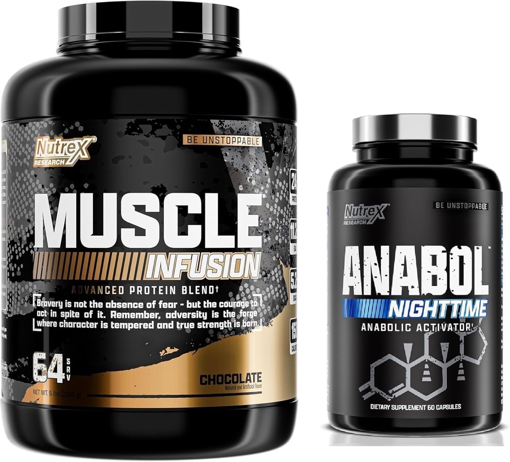 Nutrex έρευνα πρωτεΐνης ορού γάλακτος σκόνη, σοκολάτα Anabol PM νύχτα οικοδόμος μυών & βοήθεια ύπνου