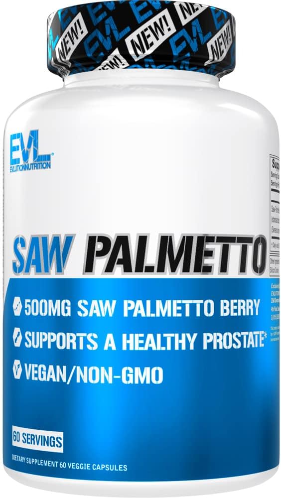 EVL Saw Palmetto for Men 500mg - Saw Palmetto Extract Prostate Supplement for Men for Size Function and Better Bladder Control - DHT Blocker and Thicker Stronger Faster Hair Growth Vitamin