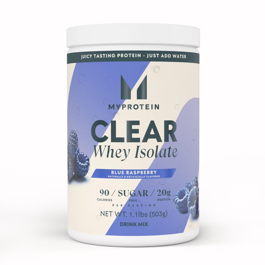 Myprotein Clear Whey Isolate Protein Powder, 1.1 Lb (20 Servings) Μπλε Βατόμουρο, 20g πρωτεΐνη ανά υπηρεσία, Φυσικώς αρωματικό μείγμα ποτών, Καθημερινή πρόσληψη πρωτεϊνών για ανώτερη απόδοση