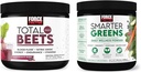 Force Factor Total Beets Drink Mix Superfood Powder με νιτρικά άλατα για την υποστήριξη της κυκλοφορίας, ροής αίματος & Smarter Greens Daily Wellness Powder to Support Energy, Immunity & Digestion