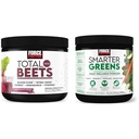 Force Factor Total Beets Drink Mix Superfood Powder με νιτρικά άλατα για την υποστήριξη της κυκλοφορίας, ροής αίματος & Smarter Greens Daily Wellness Powder to Support Energy, Immunity & Digestion