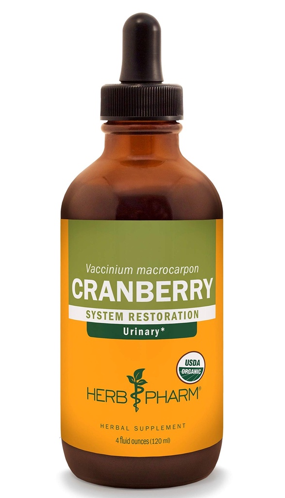 Βότανο Pharm Certified Organic Cranberry Liquid Extract for Urinary Tract Support - 4 Ουγγιά
