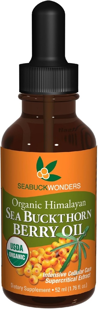 SeabuckWonders Sea Buckthorn Berry Oil, 100% Certified Organic, 1,76 μπουκάλι OZ FL (πακέτο των 12)