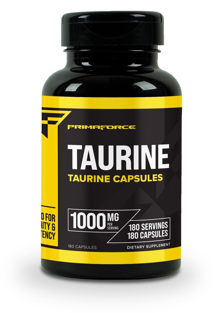 Primaforce Taurine 1000mg Κάψουλες, 180 Caps, μη ΓΤΟ & συμπλήρωμα χωρίς γλουτένη
