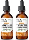 Άγρια & Βιολογικά Cordyceps Mushroom Βάμμα 2 fl oz & Turkey Tail Mushroom Βάμμα 2 fl oz