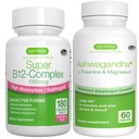 Super B12-Complex 1000mcg + Advanced Ashwagandha KSM-66, L-Θεανίνη & Δέσμη Μαγνησίου, Υψηλή Απορρόφηση Υπογλώσσια Βιταμίνη B12 + Πολυ Δράση Adaptogen Complex, από Igenus