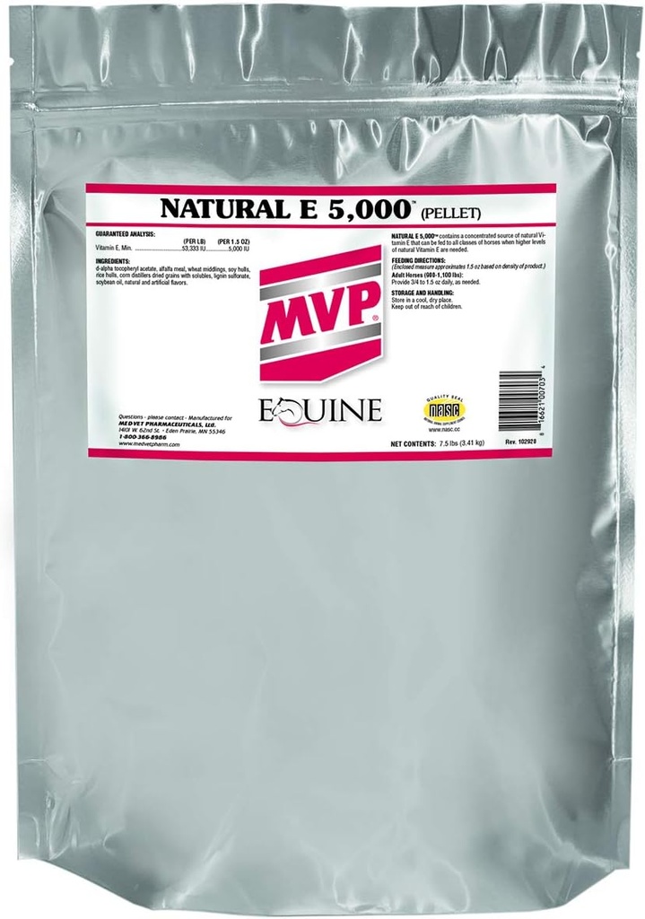 Φυσικό E 5.000 (7.5 lb) Φυσική μορφή βιταμίνης Ε για καλύτερη βιοδιαθεσιμότητα για άλογα