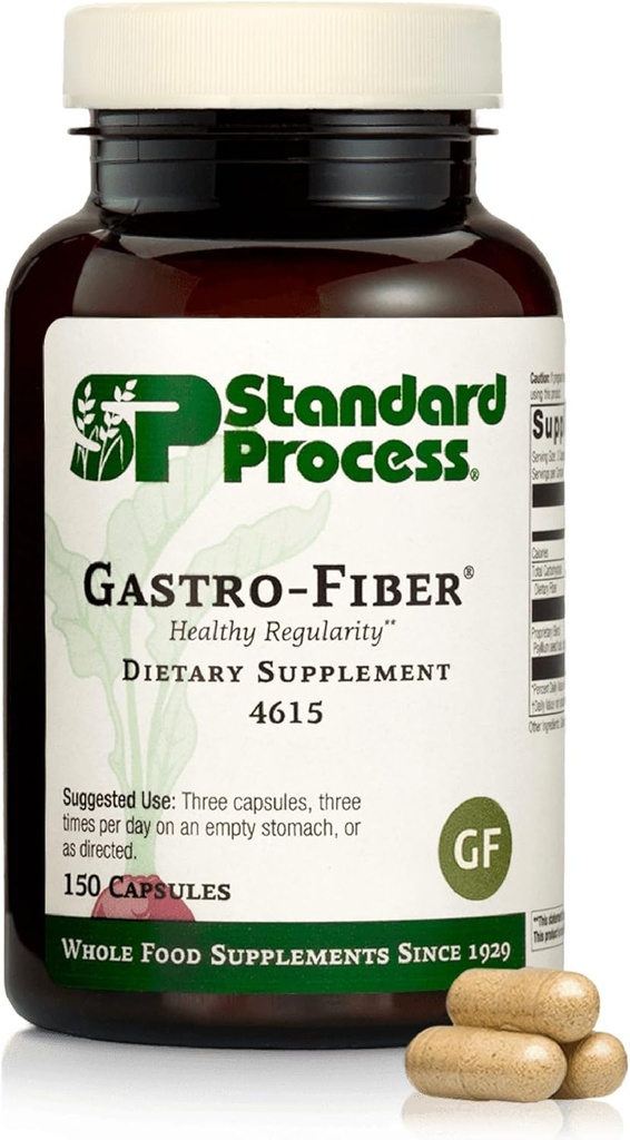 Τυποποιημένη διαδικασία Gastro-Fiber - Συμπλήρωμα διατροφής για την Digestive Health - Υποστηρίζει την υγεία των ούλων - χωρίς γλουτένη & μη-Σόγια - 150 κάψουλες (50 εξυπηρετούν)