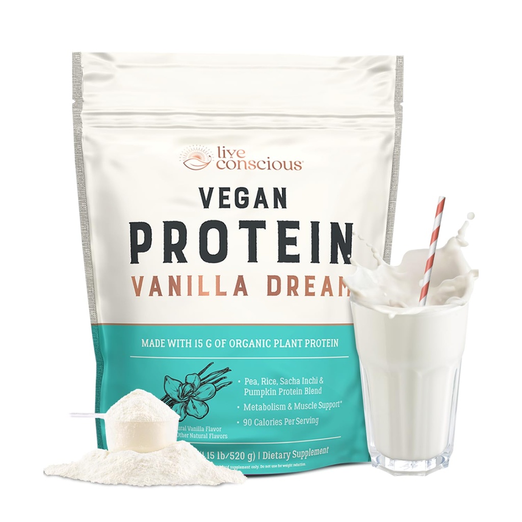 Ζωντανή Συνείδηση Vegan Pea Protein Powder - Vanilla Dream Flavor 