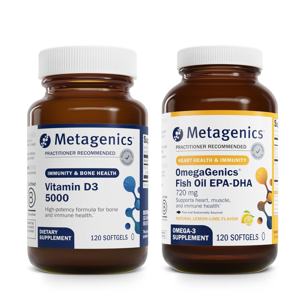 Μεταγονική Bundle - D3 5000 & EPA-DHA 720-120 Softgels D3 5000 για την Ανοσολογική Υποστήριξη, την Υγεία των Οστών και της Καρδιάς* - 120 Softgels της EPA-DHA 720 για την Υγεία της Καρδιάς, του Μυοσκελετικού & του Ανοσοποιητικού Συστήματος*