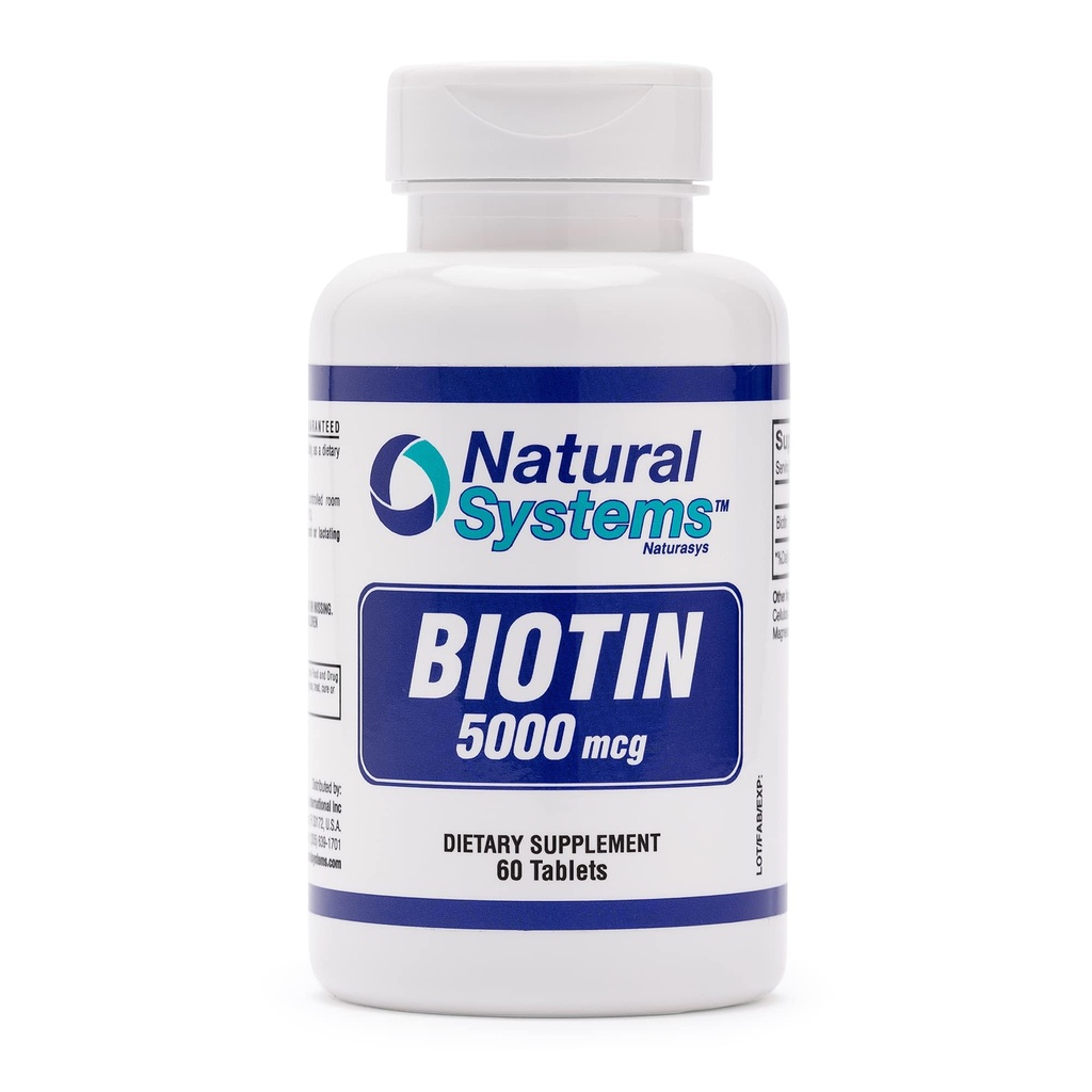 Biotin 60 Tablets 5000 mcg by Natural Systems 