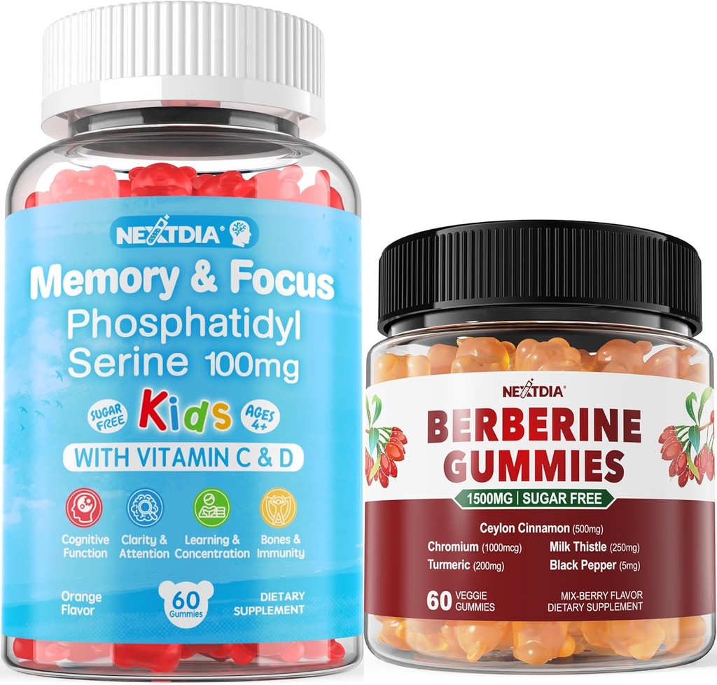 Χωρίς ζάχαρη Phosphatidylserine Gummies 2 Pack + Berberine Gummies 1 Pack