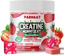 Creatine Monohydrate Chews Complex 6400mg για άνδρες και γυναίκες -Προηγούμενη Φόρμουλα W/L-Taurine + Βιταμίνη B12, Συμπλήρωμα χωρίς ζάχαρη,60 Softchews φράουλα