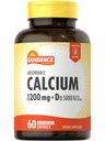 Sundance Calcium 1200 mg with Vitamin D3 5000 IU | 60 Absorbable Softgels | Non-GMO & Gluten Free Supplement