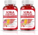 SCOLA Liver Cleanse Detox & επισκευή Gummies, συμπλήρωμα υποστήριξης ήπατος περιλαμβάνει εκχύλισμα γαϊδουράγκαθου γάλακτος με Silymarin, Dandelion, Chicory Root, συμπλήρωμα υγείας ήπατος, 120 Count