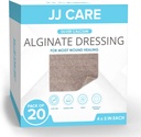 JJ CARE Ασημένιο Αλγινικό Ασβέστιο Dressing (Pack of 20) 4x5, Ασημένιο Alginate Dressing Ατομικής Συσκευασίας, Υψηλής Απορρόφησης Μη Συγγενής Συγκροτήματα για τη φροντίδα των πληγών