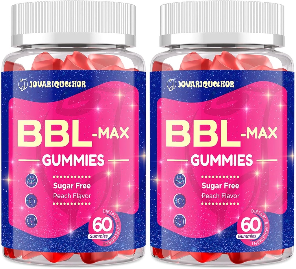 Booty Gummies για γυναίκες - BBL Gummies με πολυβιταμίνες και εκχυλίσματα βοτάνων - Ροδάκινο Γεύση - 120 κόμης