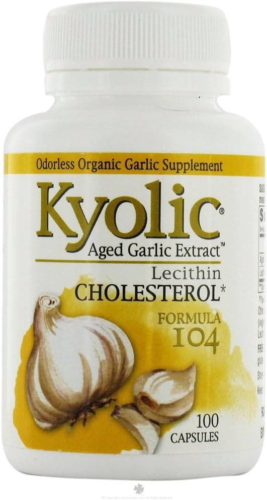 Kyolic - #104 Garlic Extract With Lecithn - 100 capsules, 2 Pack