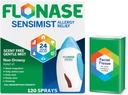 Flonase Sensimist Allergy Relief Nasal Spray - Μη υπνηλία 24HR Long Lasting Allergy Relief with Fine, Scent-Free Mist - 120 Sprays Plus Bonus Pack of Tissers