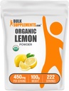 BulkSupplements.com Organic Lemon Powder - Natural Vitamin C Source, Fruit Powder, Lemon Flavoring - Gluten Free, 450mg per Serving, 100g (3.5 oz) (Pack of 1)